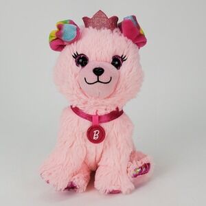 Barbie Dreamhouse Adventures Pink Puppy Plush Rainbow Ears Crown 2021 Mattel 8"